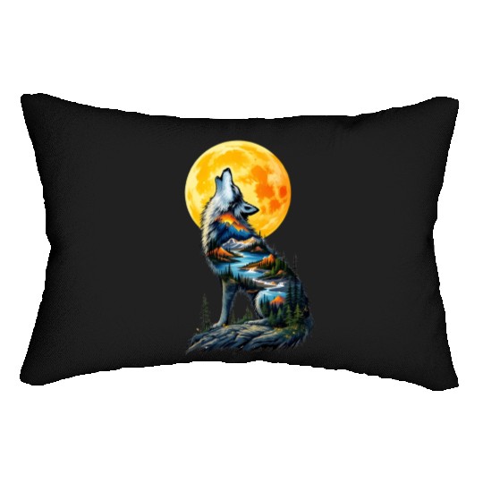 Howling Wolf Lumbar Pillows