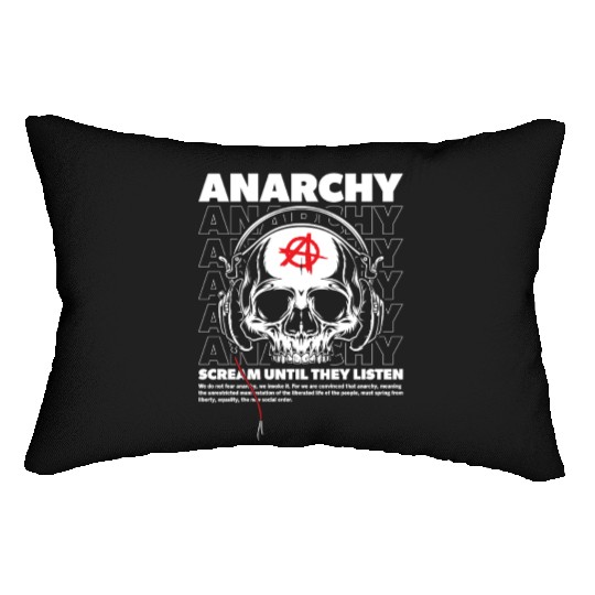 Anarchy Scream Until They Listen Punk Lumbar Pillows