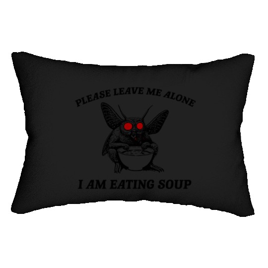 Retro Mothman Eating Soup Cryptid 90s Lumbar Pillows