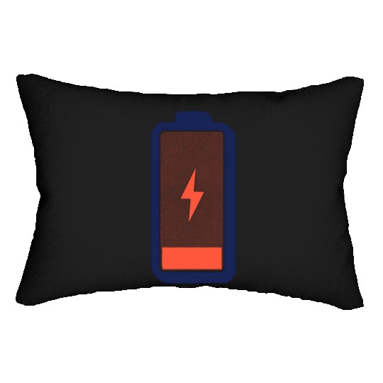 Energized Battery Icon Design Lumbar Pillows