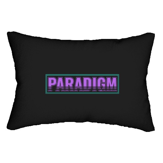 Neon Retro Paradigm Text Design Lumbar Pillows