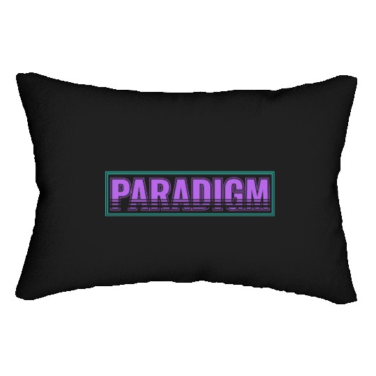 Neon Retro Paradigm Text Design Lumbar Pillows