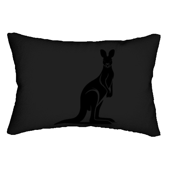 Wild Animal Silhouette With Typical Kangaroo Pose Lumbar Pillows