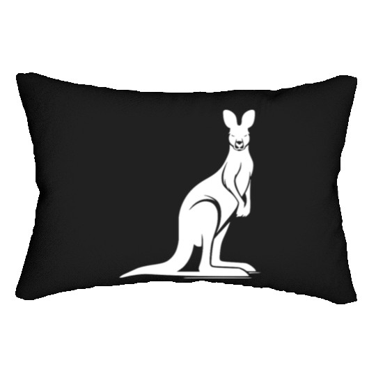 Wild Animal Silhouette With Typical Kangaroo Pose Lumbar Pillows