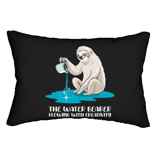 Aquarius Zodiac Sloth: The Water Bearer Flowing Lumbar Pillows