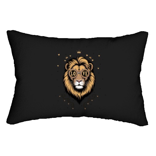 Royal Lion Love Art | Majestic Valentine Design Lumbar Pillows