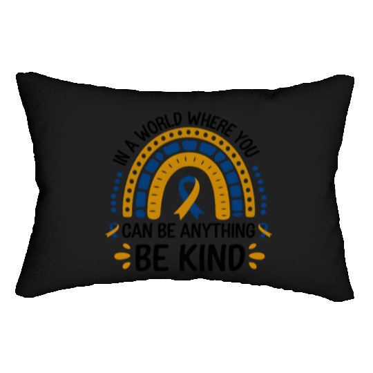 Be Kind Rainbow World Down Syndrome Awareness Day Lumbar Pillows