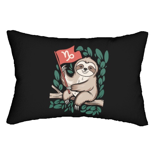 Capricorn Zodiac Sloth Relaxing with Capricorn Lumbar Pillows