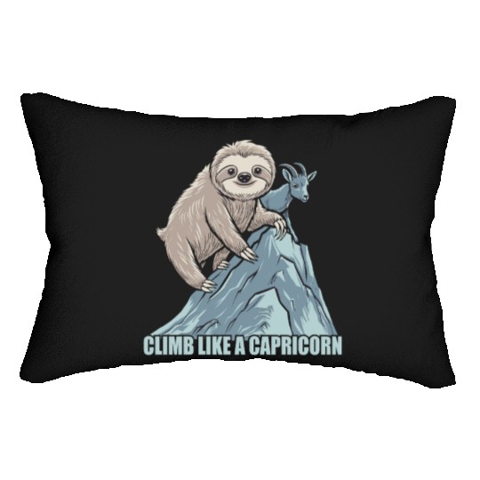 Climb Like A Capricorn Zodiac Sloth Adventure Lumbar Pillows