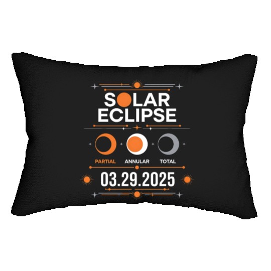 Solar Eclipse 2025 - Solar Eclipse 03-29-2025 Lumbar Pillows