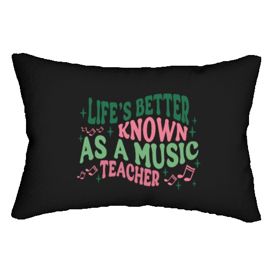Cute Retro Music Teacher Lumbar Pillows Gift