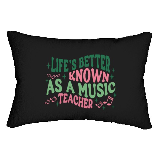 Cute Retro Music Teacher Lumbar Pillows Gift