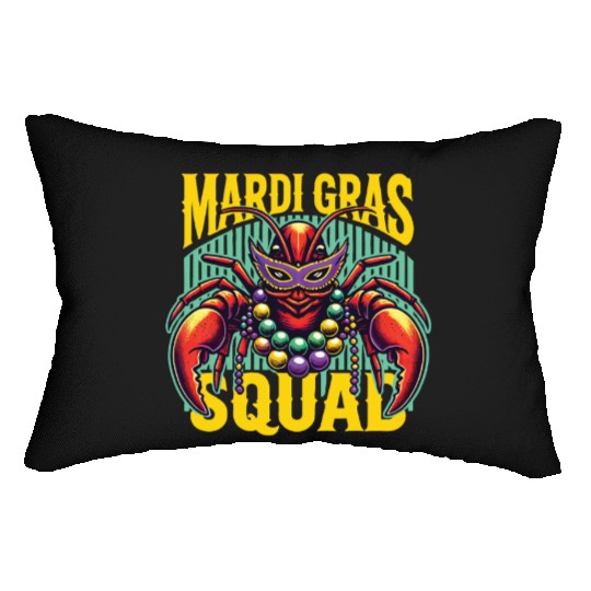 Mardi Gras Crayfish Squad Celebration Lumbar Pillows