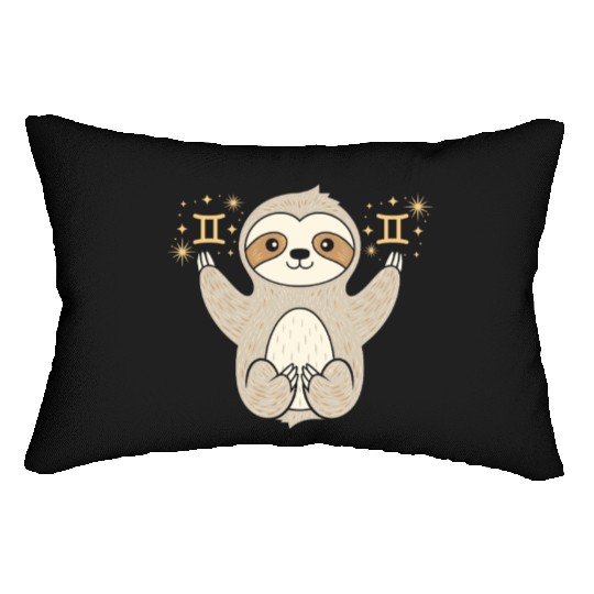 Gemini Zodiac Sloth Embracing Duality Magic Lumbar Pillows
