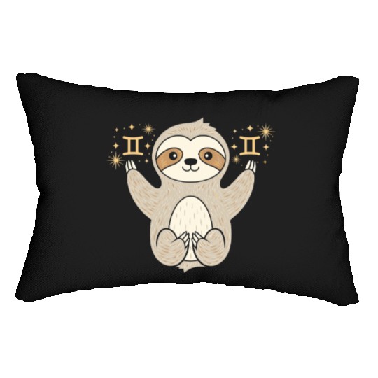 Gemini Zodiac Sloth Embracing Duality Magic Lumbar Pillows
