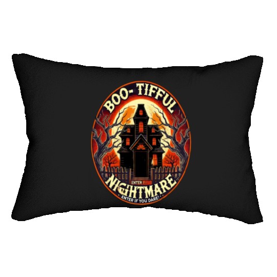 Haunted House Horror - Spooky Halloween Nightmare Lumbar Pillows
