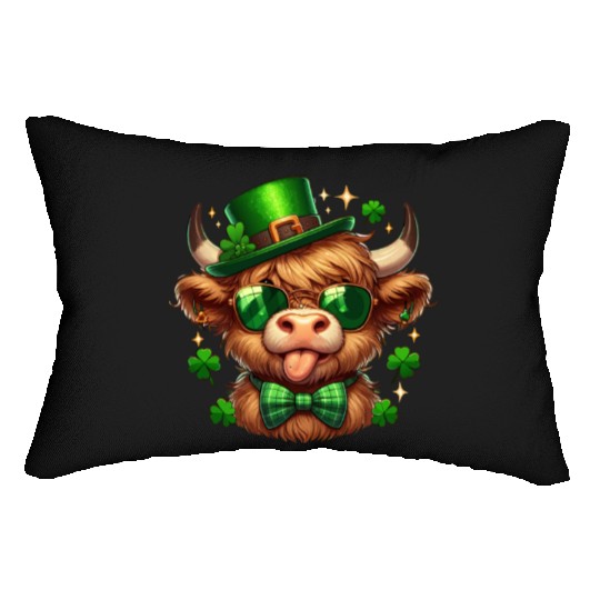 St Patricks Day Lumbar Pillows - Irish Lucky cow