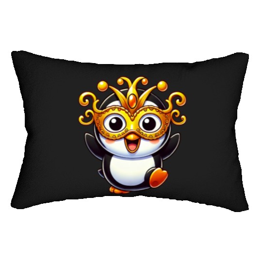 Mardi Gras Penguin Mask Carnival Costume Lumbar Pillows