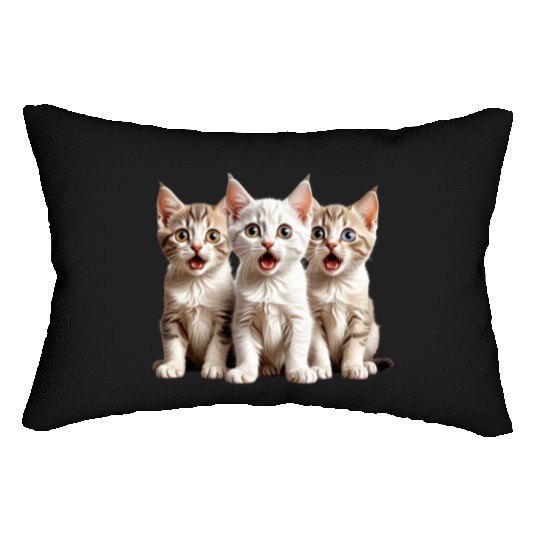 Surprised Kittens Lumbar Pillows