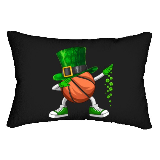 Funny Dabbing Shamrock Basketball St Patrick's Day Lumbar Pillows