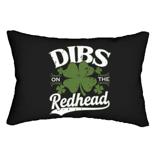 Dibs On The Red Head - St. Patrick's Day Humor Lumbar Pillows