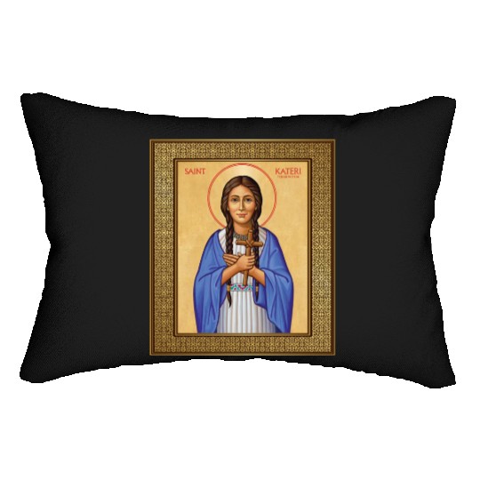 St Kateri Tekakwitha Lily of the Mohawks Catholic Lumbar Pillows