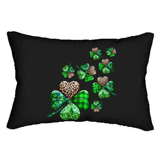 St. Patrick's Day Shamrock Irish Leopard Lumbar Pillows