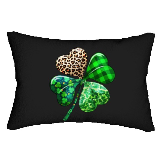 St. Patrick's Day Shamrock Irish Leopard Lumbar Pillows