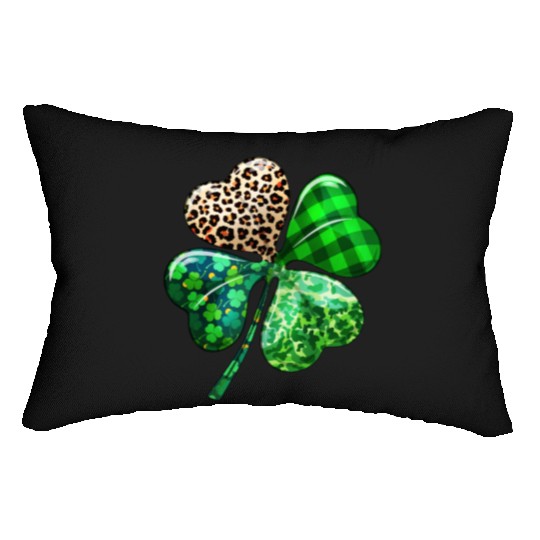 St. Patrick's Day Shamrock Irish Leopard Lumbar Pillows