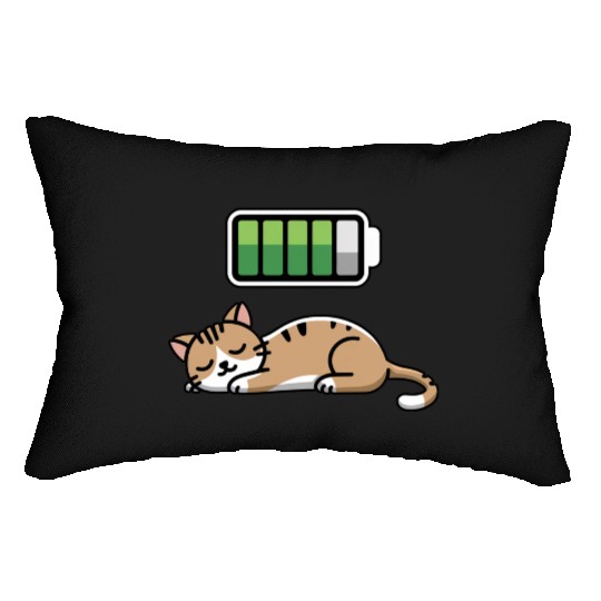 Cat Sleeping Recharging Night Bedtime Lumbar Pillows
