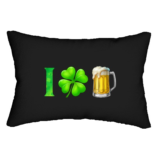 I Shamrock Beer Funny St Patrick's Day I Love Beer Lumbar Pillows
