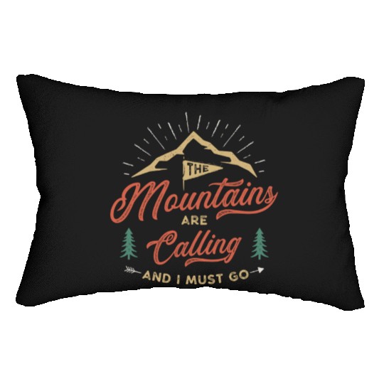 The Mountains Are Calling Vintage Design Lumbar Pillows