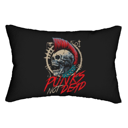 Punks Not Dead Rocker Punker Punk Rock Music Lumbar Pillows
