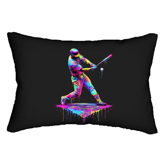 Ice Cream Drip Baseball Bat Baseball Player Lumbar Pillows