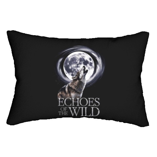 Echoes Of The Wild Howling Wolf Moon Art Lumbar Pillows