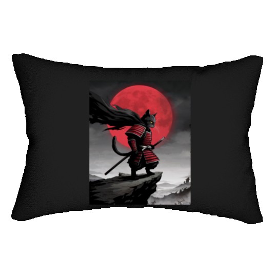 Japanese Cat Samurai Cat Lumbar Pillows