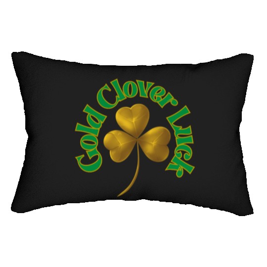 St. Patrick's Day - Gold Clover Luck Lumbar Pillows