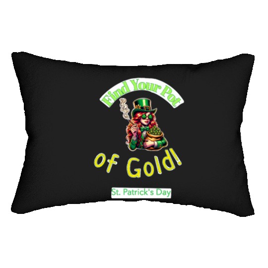 Find Your Pot Of Gold gift for St Patrick's Day Lumbar Pillows