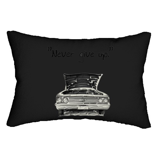 Never give up 1 2 Lumbar Pillows