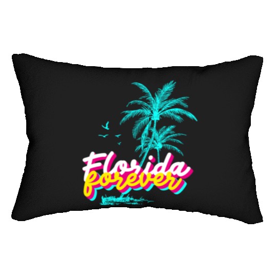 Florida Forever – Neon Palm Paradise Lumbar Pillows
