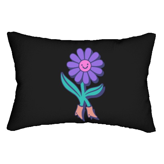 Walking Flower – Playful Bloom Character Lumbar Pillows