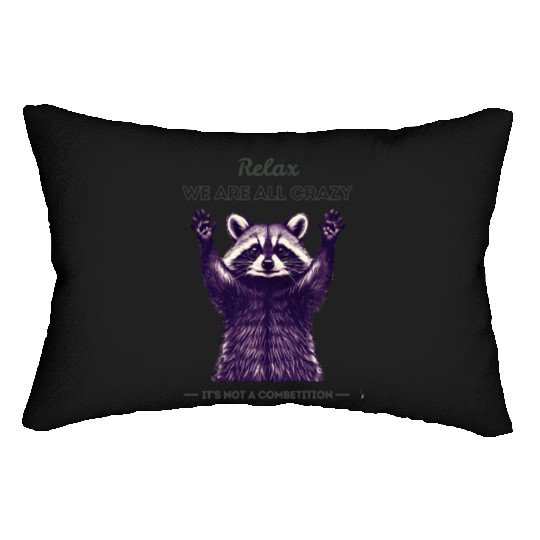 Crazy Raccoon – Funny Wild Animal Humor Lumbar Pillows
