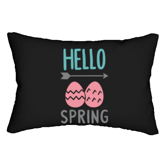Hello Spring - Spring Design with Easter Eggs Lumbar Pillows