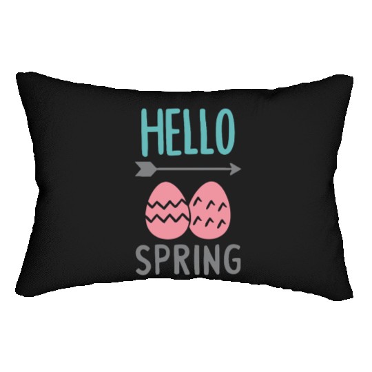 Hello Spring - Spring Design with Easter Eggs Lumbar Pillows