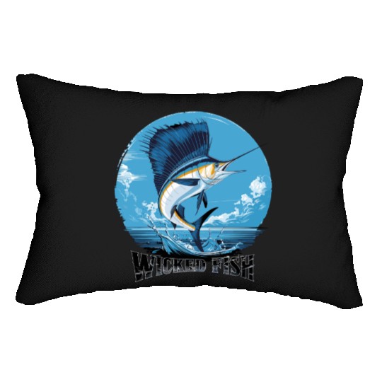 Wicked Fish Sailfish Adventure Ocean Breeze Lumbar Pillows