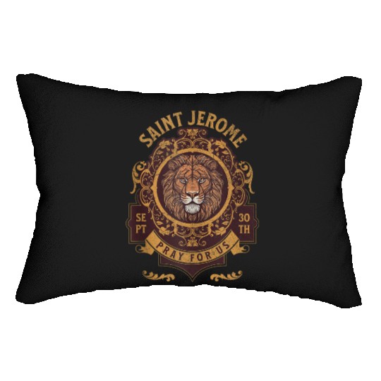 Saint Jerome and the Lion Catholic Lumbar Pillows