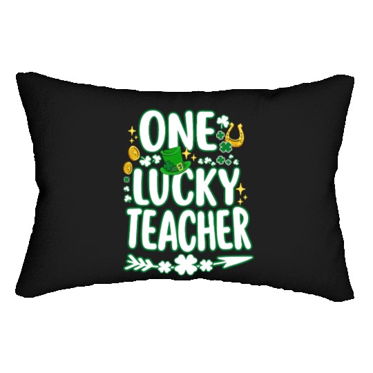 Shamrock One Lucky Teacher St Patrick s Day School Lumbar Pillows