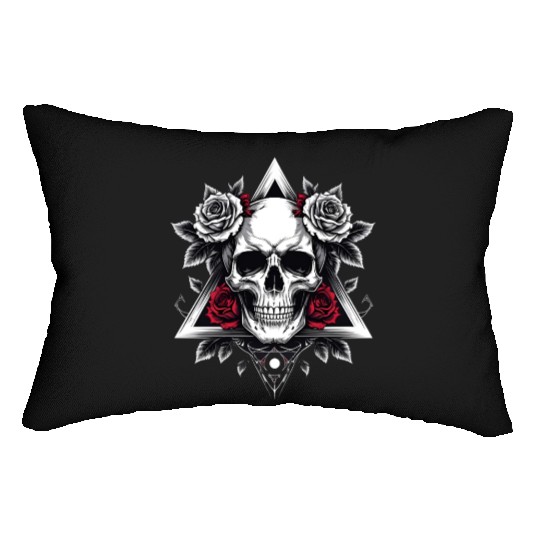 Gothic Skull & Roses Aesthetic Lumbar Pillows