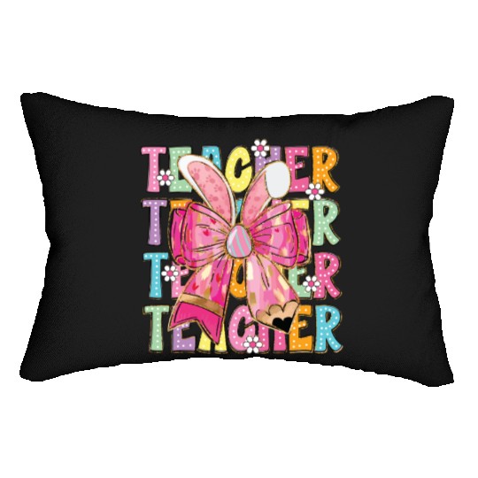 Teacher Easter Bow Design Lumbar Pillows