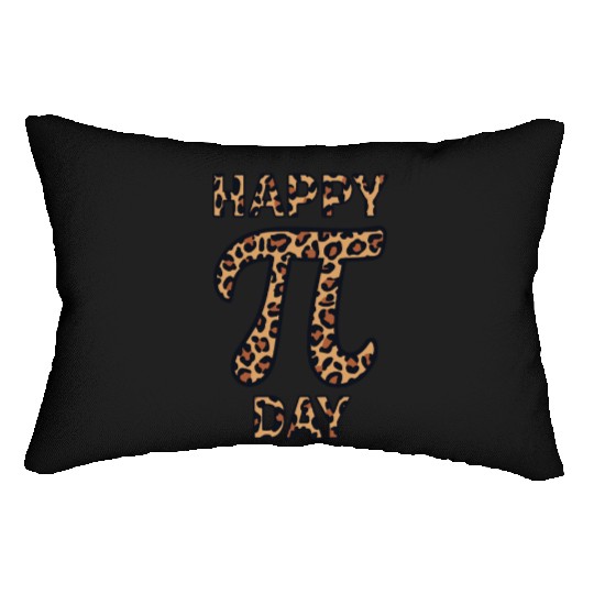 Happy Pi Day Leopard Print Celebration with Math Lumbar Pillows